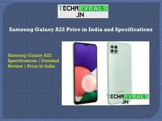 Samsung Galaxy A22 Price in India and Specifications