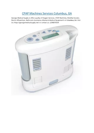 cpap machines services columbus ga