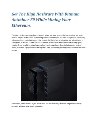 get the high hashrate with bitmain antminer