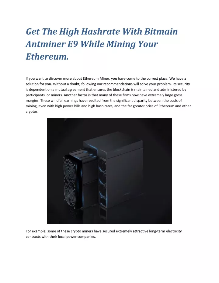 get the high hashrate with bitmain antminer