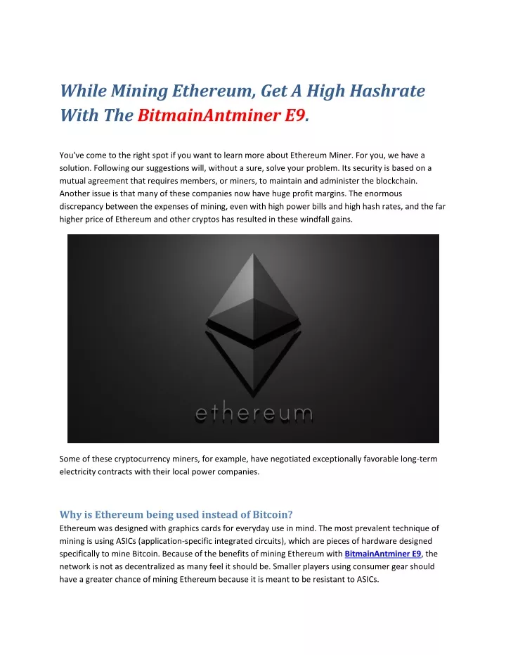 while mining ethereum get a high hashrate with