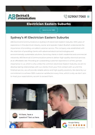 Emergency Electrician Eastern Suburbs