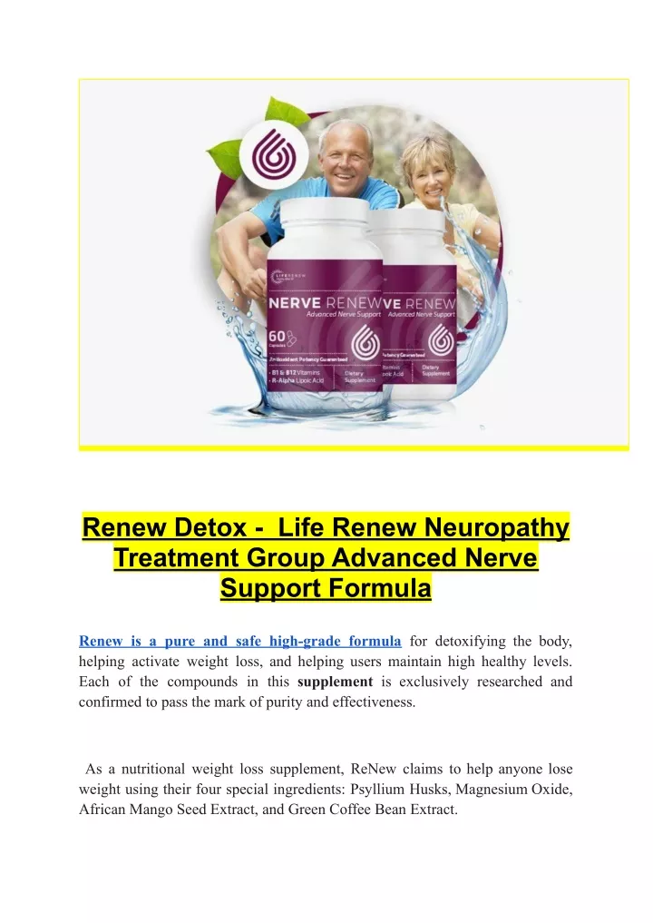 renew detox life renew neuropathy treatment group