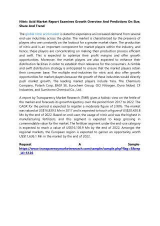 nitric acid market report examines growth
