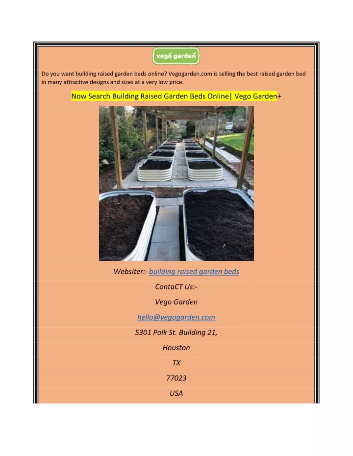 do you want building raised garden beds online