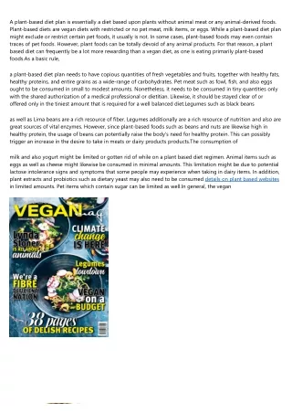 a plant based diet plan is essentially a diet