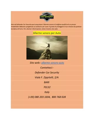 solo da defender car security puoi acquistare