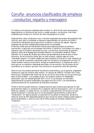 coru a anuncios clasificados de empleos conductor