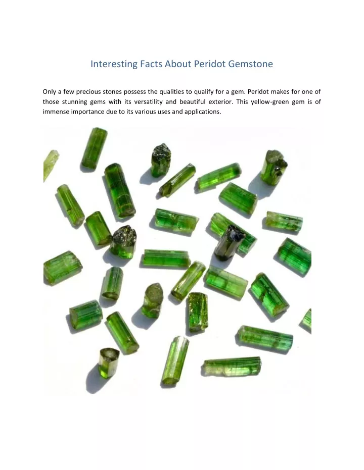 interesting facts about peridot gemstone