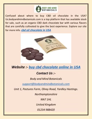 buy cbd chocolate online in USA ad