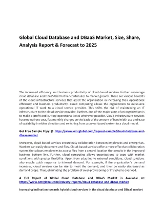 Global Cloud Database and DBaaS Market