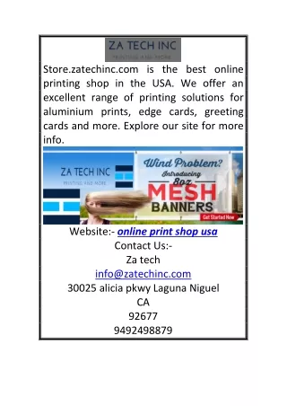 Online Print Shop USA | Store.zatechinc.com