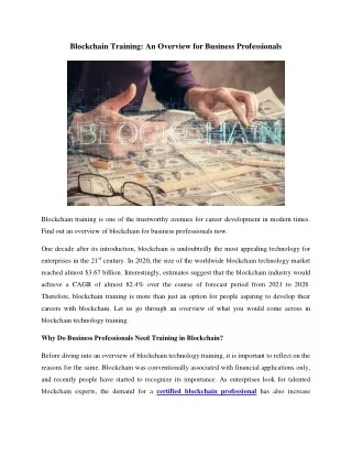 Blockchain Technology - An Overview for Business Professionals