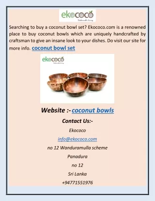 coconut bowl set sdfgd