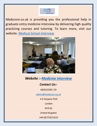 Medical School Interview gh