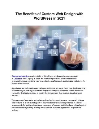 the benefits of custom web design with wordpress