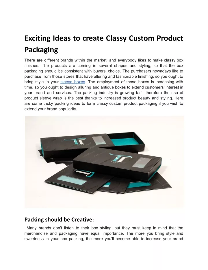 exciting ideas to create classy custom product