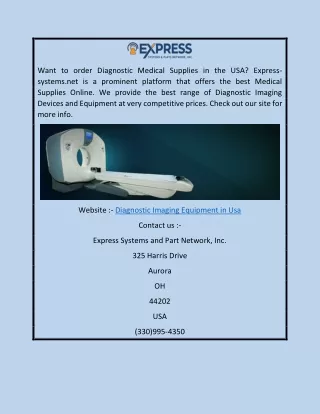 Diagnostic Imaging Equipment in USA | Express-systems.net