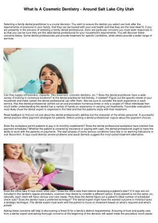 How Can Cosmetic Dentistry Improve Your Smile - Near To Salt Lake City