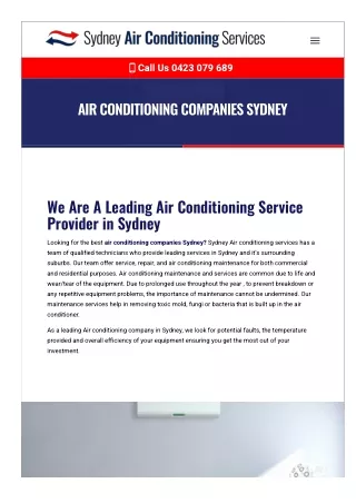 Air Conditioning Companies Sydney