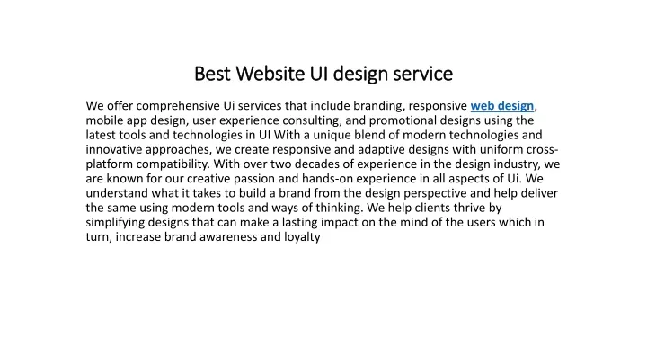 best website ui design service