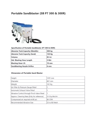 Portable Sandblaster-converted