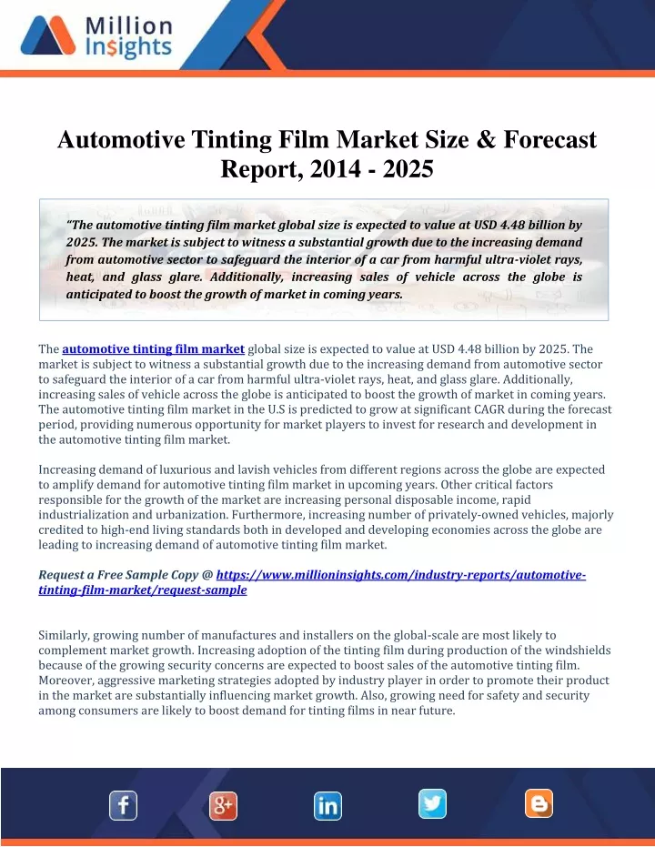 automotive tinting film market size forecast