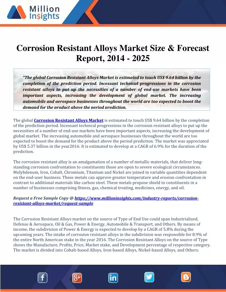 corrosion resistant alloys market size forecast