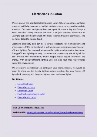 electricians in luton