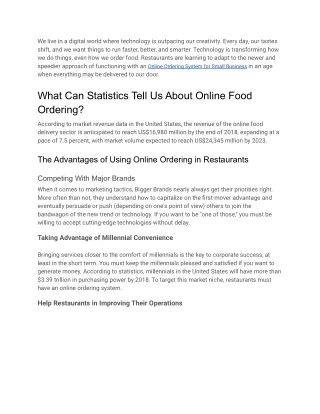 Why Restaurant Online Ordering System And App Is A Necessity?