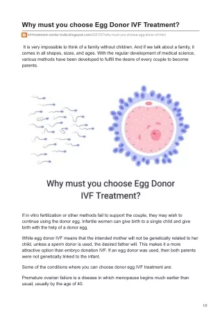 Why must you choose Egg Donor IVF Treatment