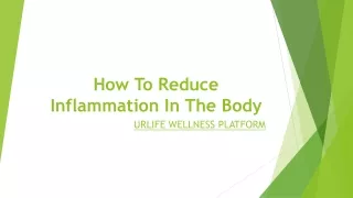 How To Reduce Inflammation In The Body