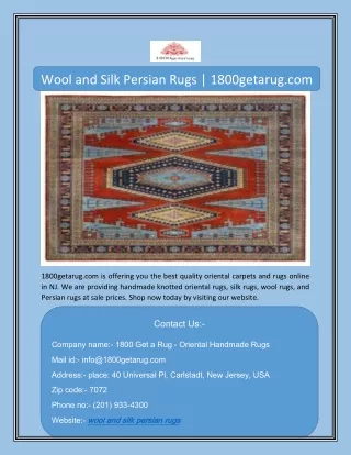 wool and silk persian rugs 1800getarug com
