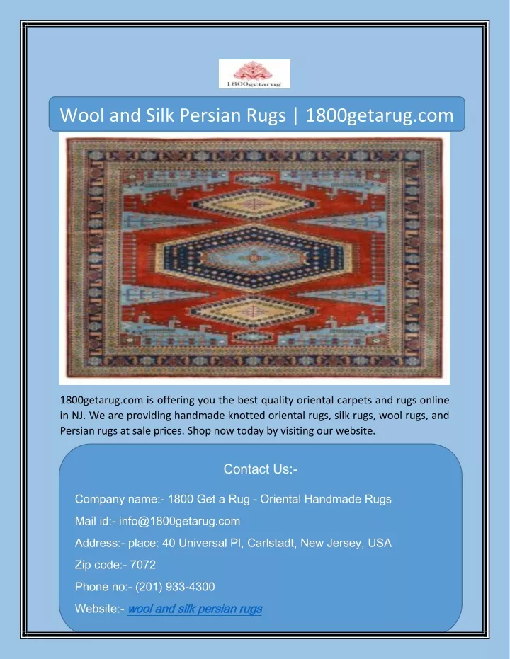 wool and silk persian rugs 1800getarug com