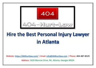 Hire the Best Personal Injury Lawyer in Atlanta