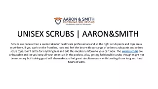 Unisex Scrubs | Aaron&Smith