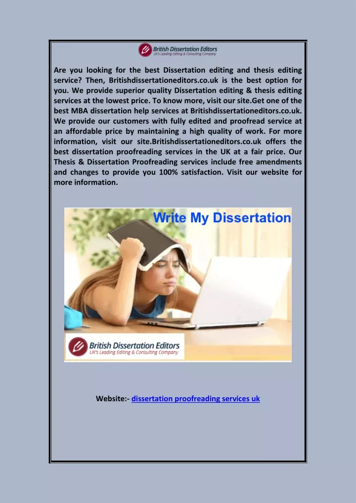 are you looking for the best dissertation editing