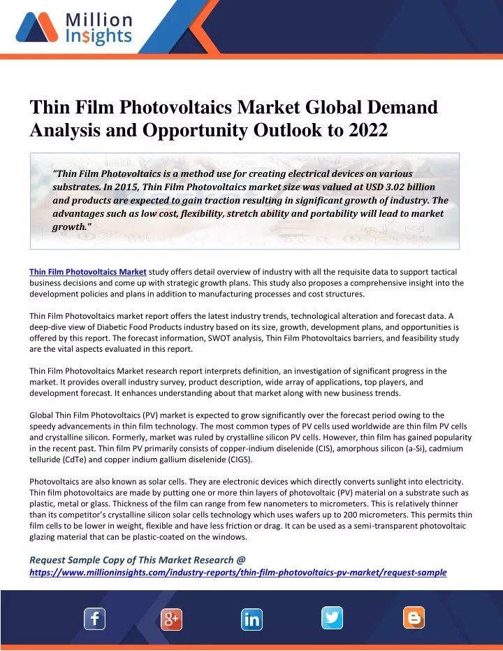 thin film photovoltaics market global demand