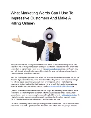 what marketing words can i use to impressive