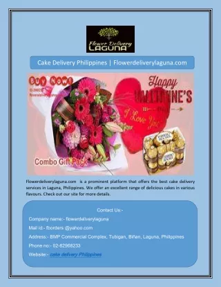 Cake Delivery Philippines | Flowerdeliverylaguna.com