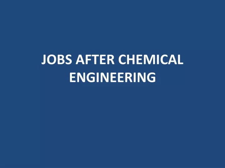 jobs after chemical engineering