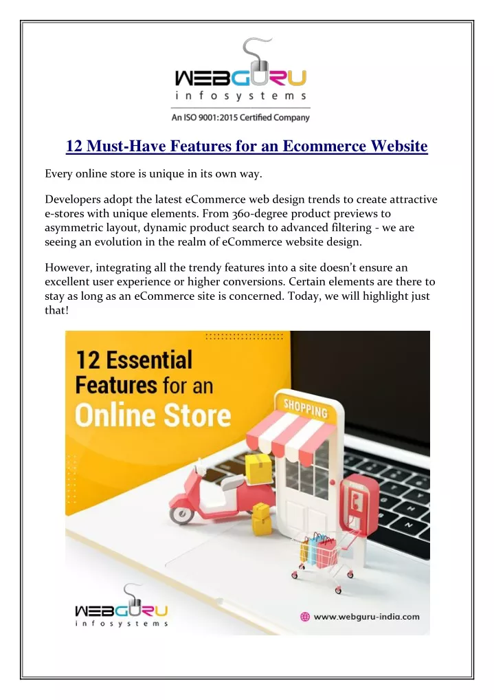 12 must have features for an ecommerce website