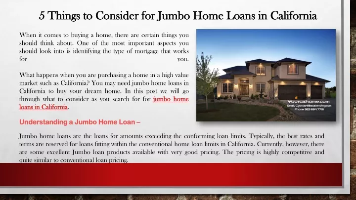 5 things to consider for jumbo home loans