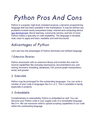 python pros and cons