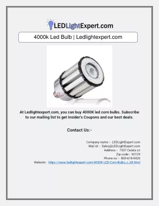4000k led bulb ledlightexpert com