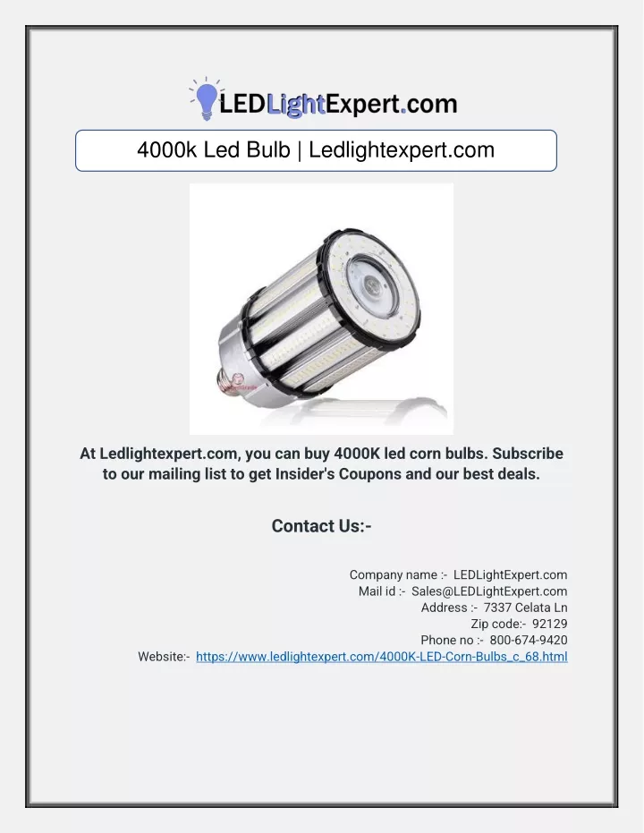 4000k led bulb ledlightexpert com
