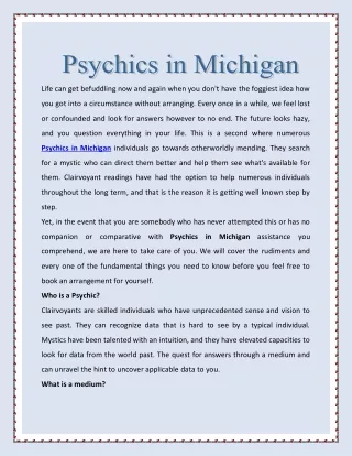 Psychics in Michigan