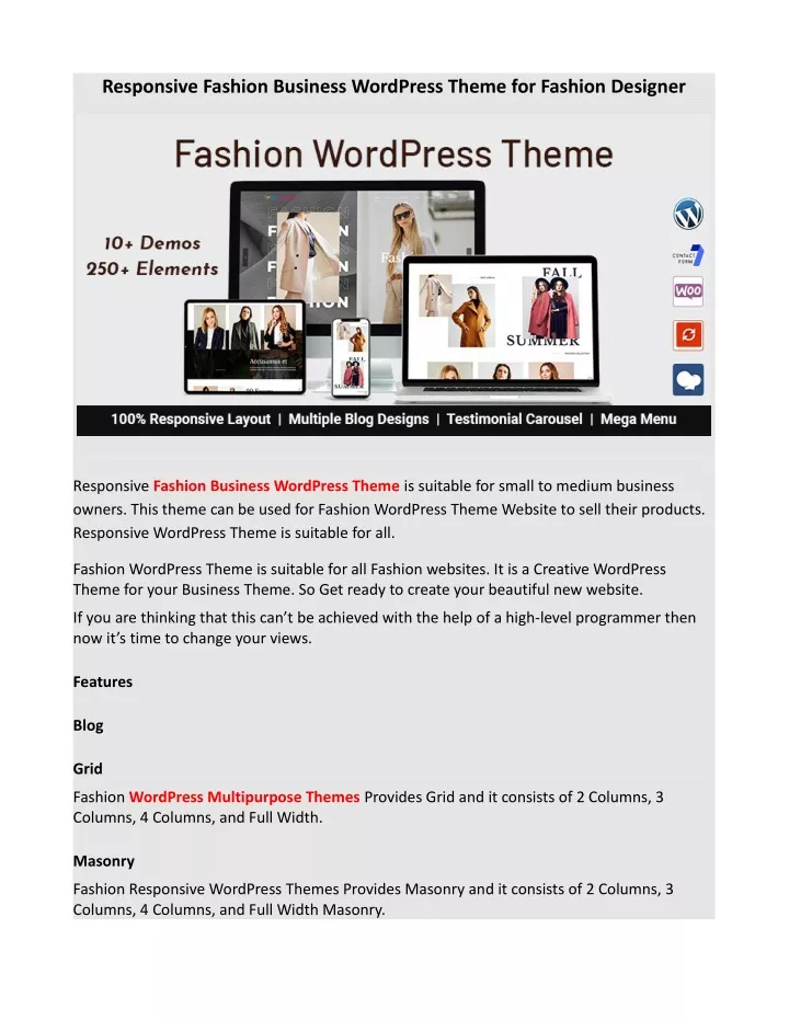 responsive fashion business wordpress theme
