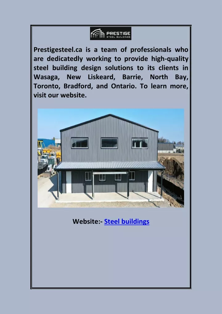 prestigesteel ca is a team of professionals