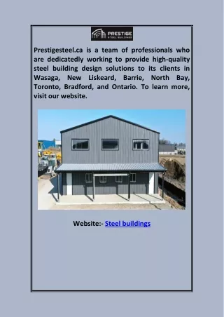 Steel Buildings Prestigesteel.ca